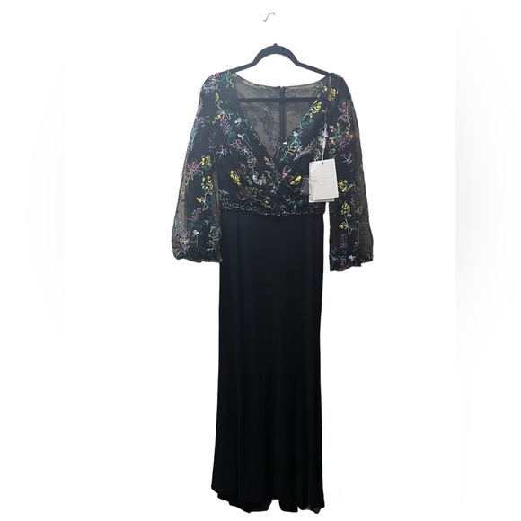 Mac Duggal NEW Embroidered Puff Sleeve Column Gown Size 6 - Picture 8 of 14